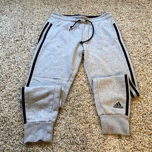 Adidas grey/black joggers small